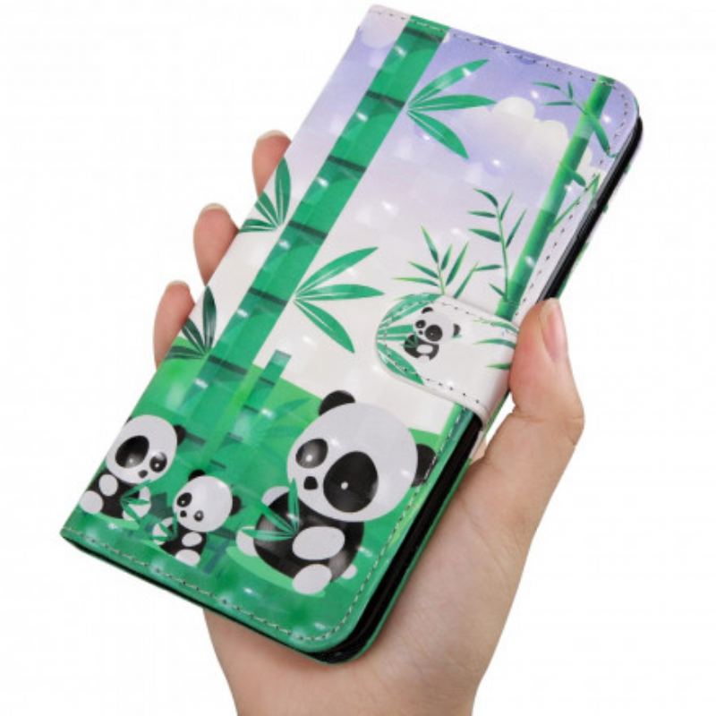 Læder Cover Xiaomi Redmi Note 9 Pro 5G Panda Familie