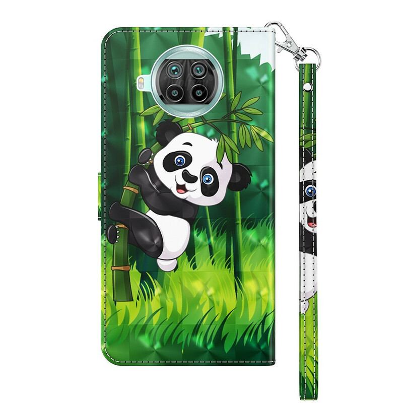 Læder Cover Xiaomi Redmi Note 9 Pro 5G Panda Og Bambus