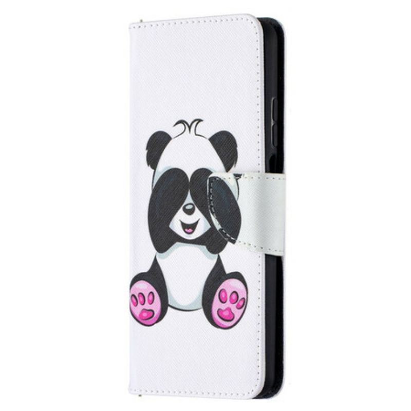 Læder Cover Xiaomi Redmi Note 9 Pro 5G Panda Sjov