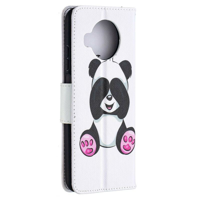 Læder Cover Xiaomi Redmi Note 9 Pro 5G Panda Sjov