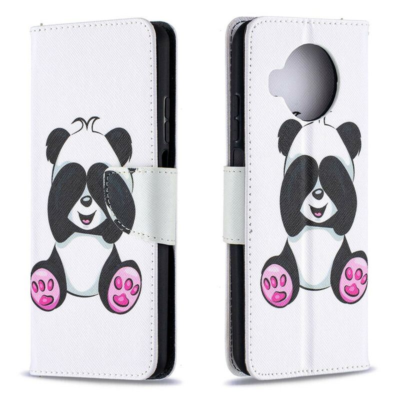 Læder Cover Xiaomi Redmi Note 9 Pro 5G Panda Sjov