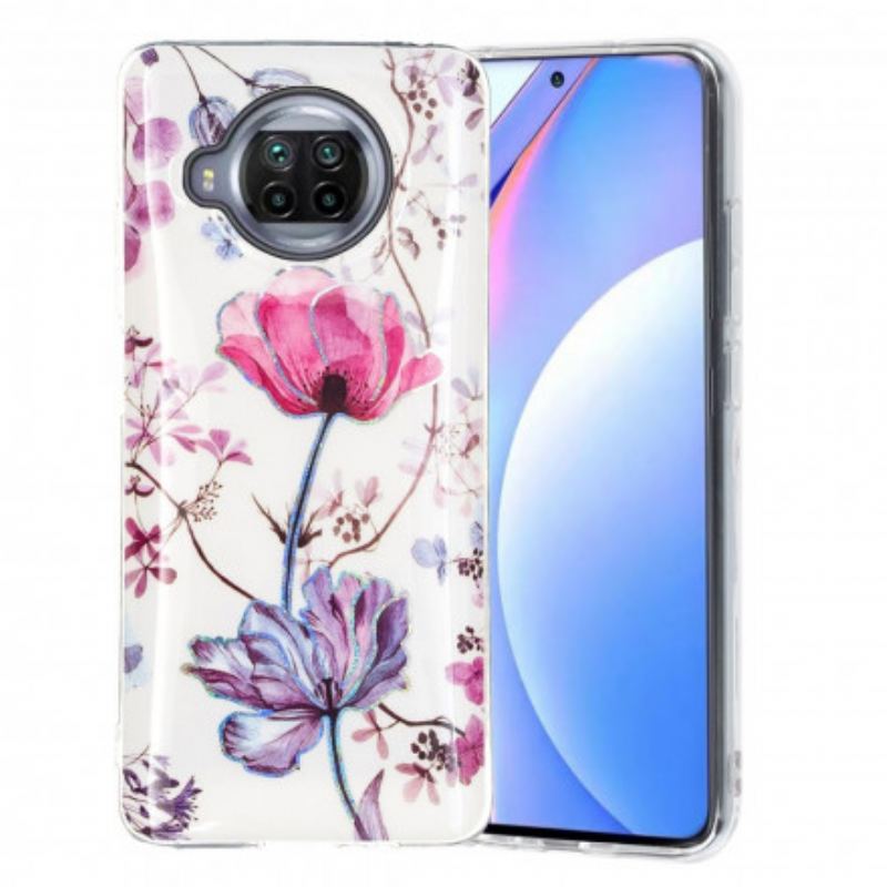 Mobilcover Xiaomi Redmi Note 9 Pro 5G Marmorerede Blomster