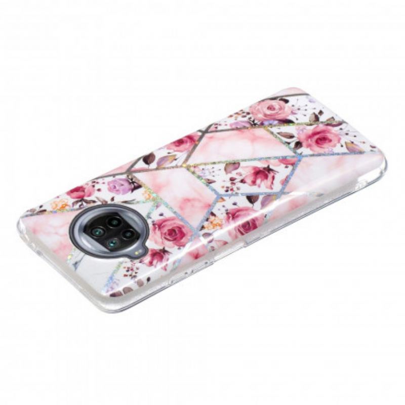 Mobilcover Xiaomi Redmi Note 9 Pro 5G Marmorerede Blomster