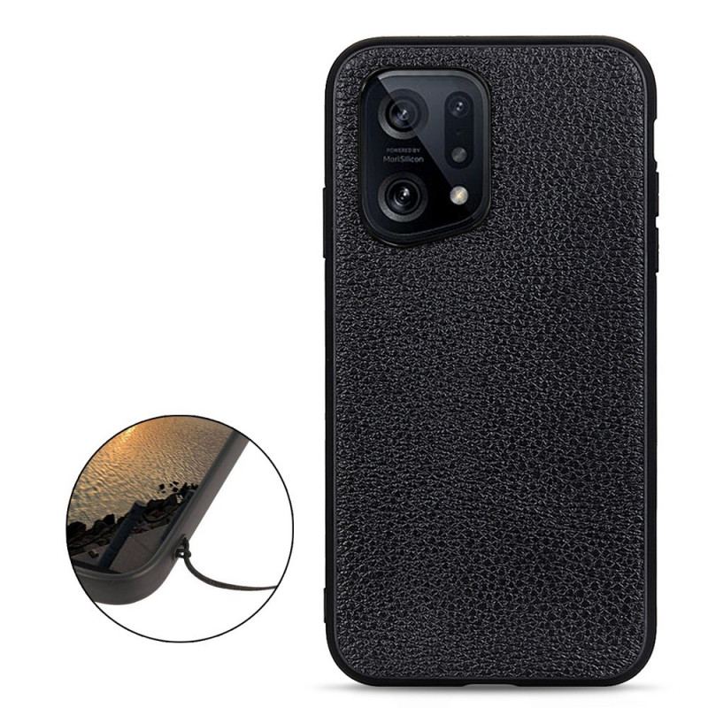 Cover Oppo Find X5 Ægte Litchi Læder