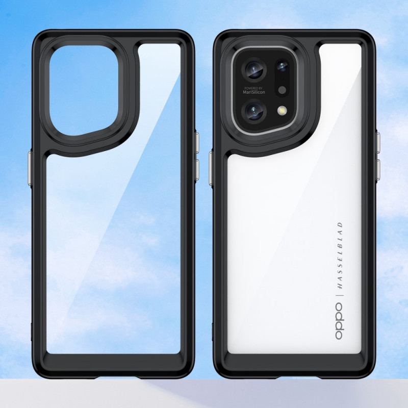 Cover Oppo Find X5 Hybrid Farvede Kanter