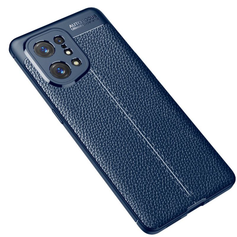 Cover Oppo Find X5 Lædereffekt Litchi Dobbelt Linje