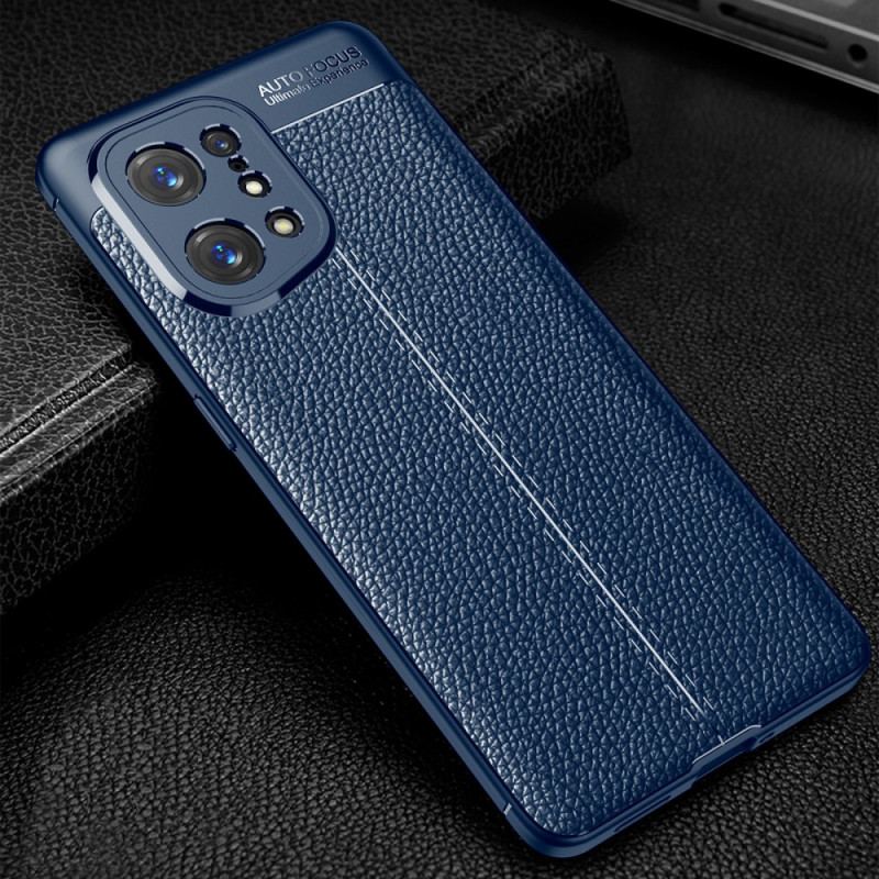 Cover Oppo Find X5 Lædereffekt Litchi Dobbelt Linje