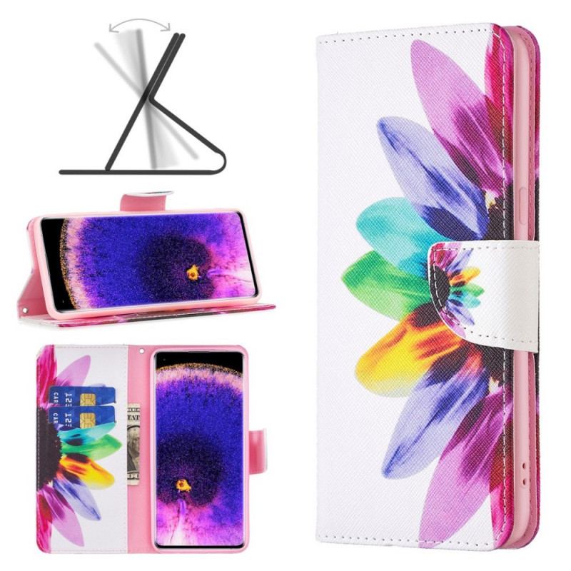 Flip Cover Oppo Find X5 Akvarel Blomst