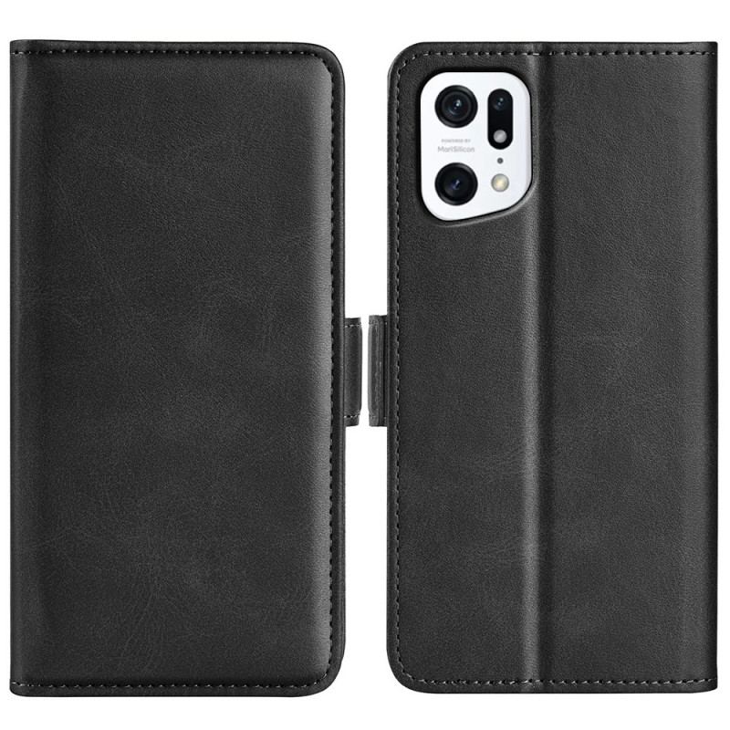 Flip Cover Oppo Find X5 Læder Cover Dobbelt Klap