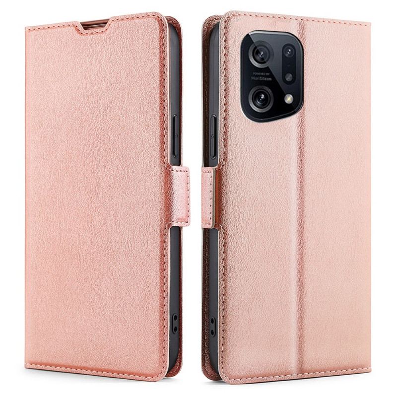 Flip Cover Oppo Find X5 Læder Cover Flap Dobbelt Design