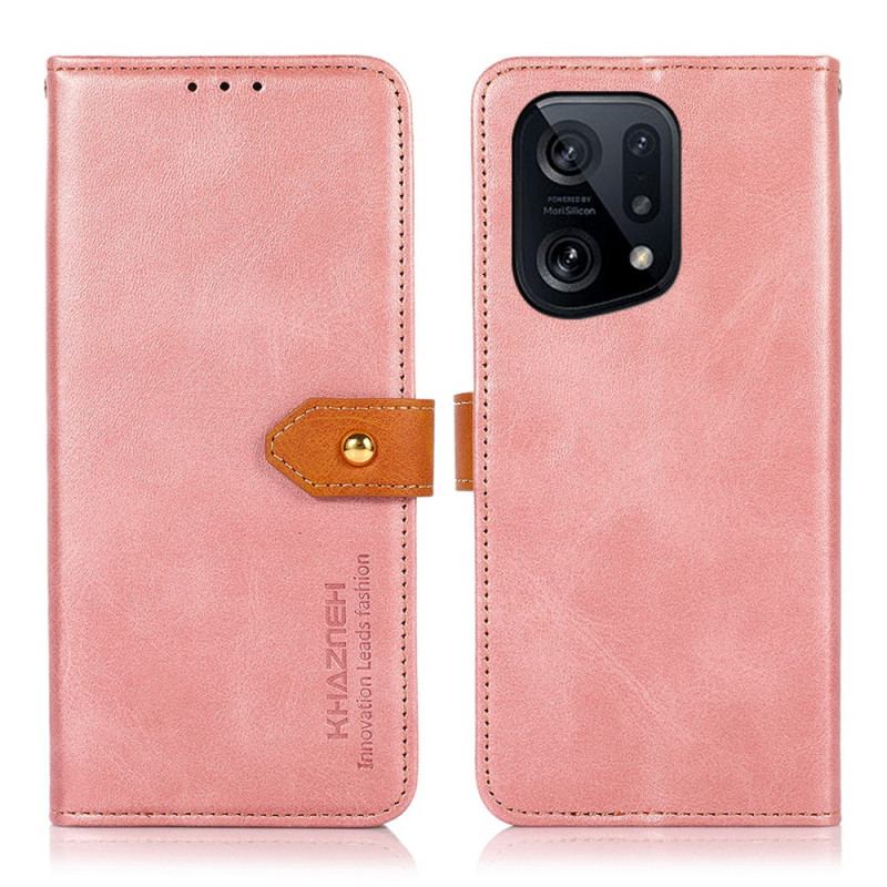 Flip Cover Oppo Find X5 Med Khazneh-strop