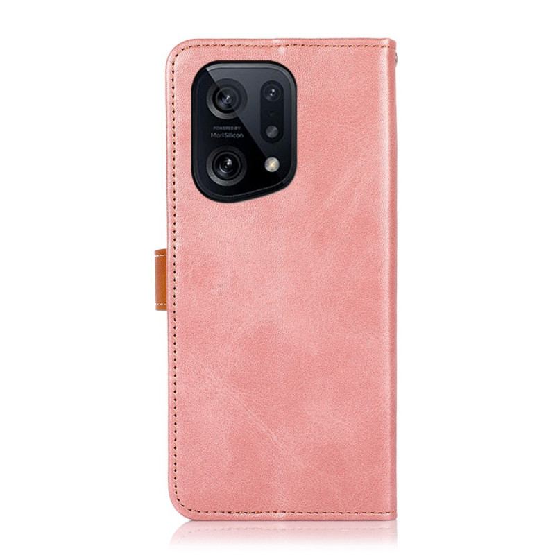 Flip Cover Oppo Find X5 Med Khazneh-strop