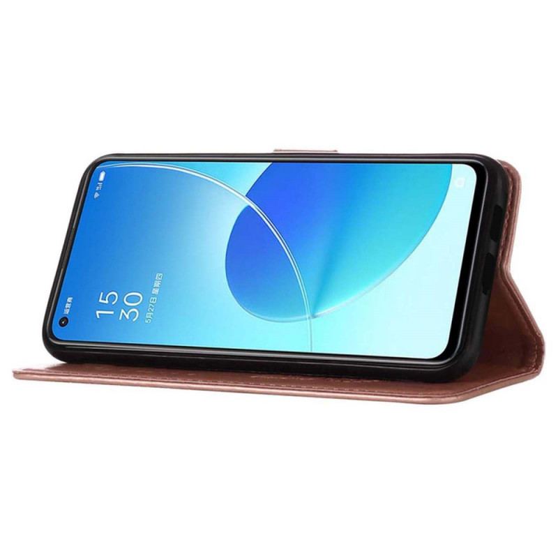 Flip Cover Oppo Find X5 Sommerfugledesign Med Snor