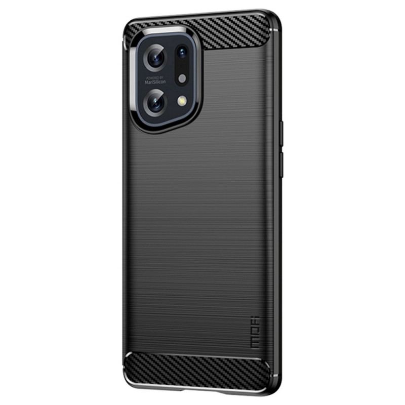 Mobilcover Oppo Find X5 Mofi Børstet Kulfiber