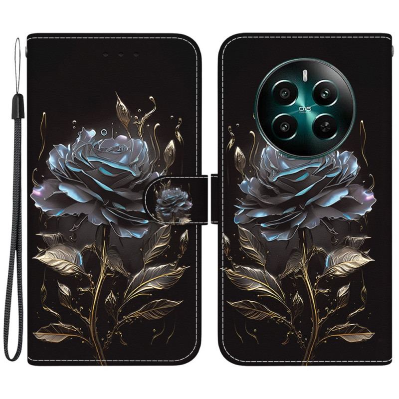 Flip Cover Realme 12 Plus 5g Sort Rose Med Rem