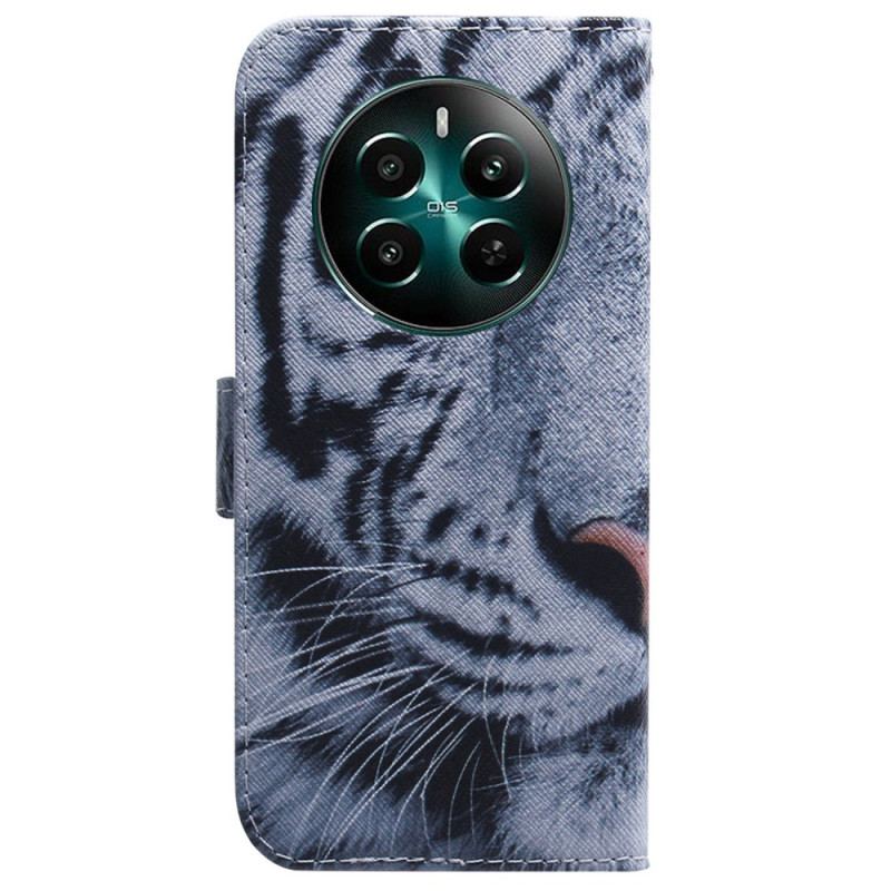 Læder Cover Realme 12 Plus 5g Hvid Tiger