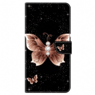 Flip Cover Honor X9b / Magic 6 Lite Pink Diamond Butterfly