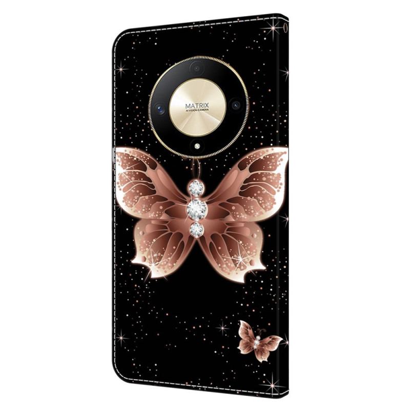 Flip Cover Honor X9b / Magic 6 Lite Pink Diamond Butterfly