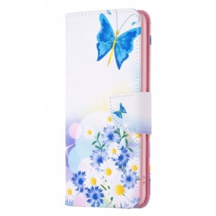 Flip Cover Honor X9b / Magic 6 Lite Sommerfugl Og Blomster Akvarel