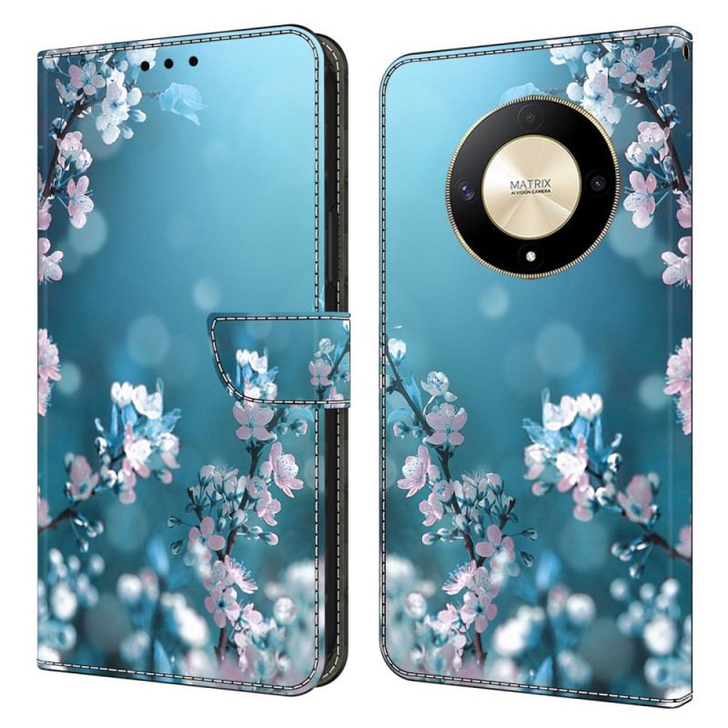 Flip Cover Til Honor X9b / Magic 6 Lite Blommeblomster