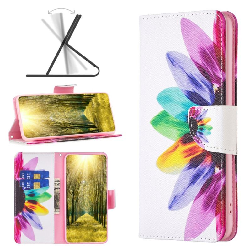 Flip Cover Til Honor X9b / Magic 6 Lite Blomsterakvarel