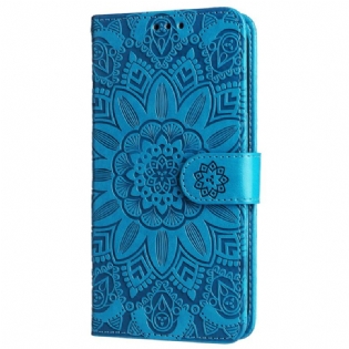 Læder Cover Honor X9b / Magic 6 Lite Telefon Etui Blomstermandala Med Rem