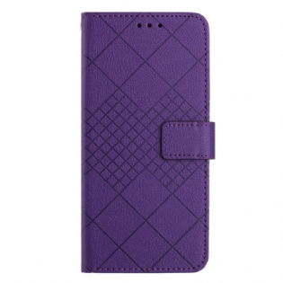 Læder Cover Honor X9b / Magic 6 Lite Telefon Etui Litchi Tekstur Diamantmønster