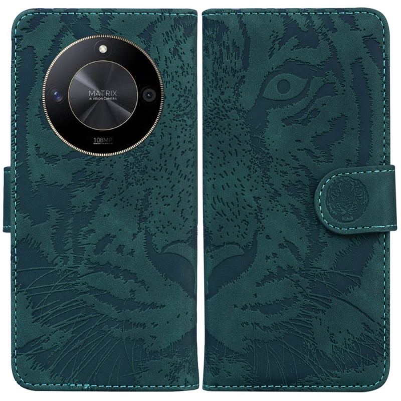 Læder Cover Honor X9b / Magic 6 Lite Telefon Etui Tigerfodspor