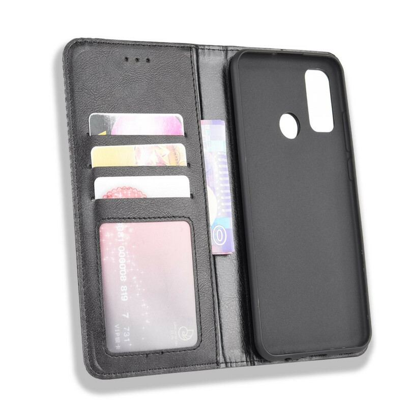 Cover Huawei P Smart 2020 Flip Cover Stiliseret Vintage Lædereffekt