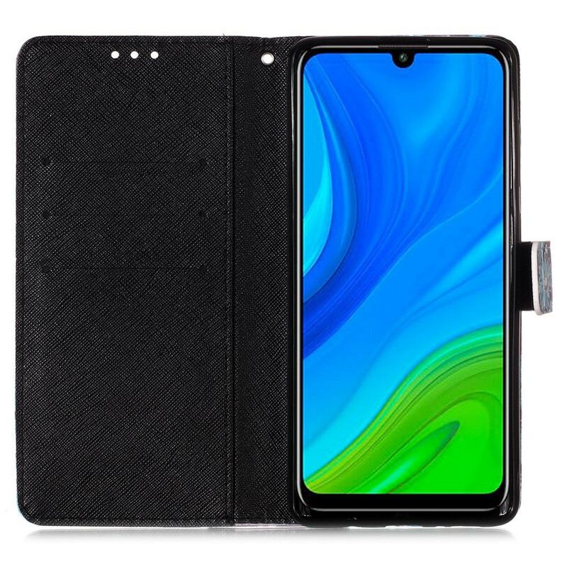 Flip Cover Huawei P Smart 2020 Blomstrende Kranie