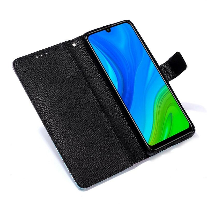 Flip Cover Huawei P Smart 2020 Blomstrende Kranie