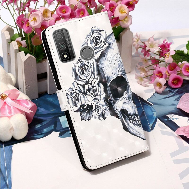 Flip Cover Huawei P Smart 2020 Blomstrende Kranie