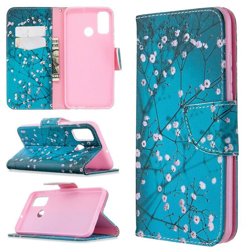 Flip Cover Huawei P Smart 2020 Blomstrende Træ