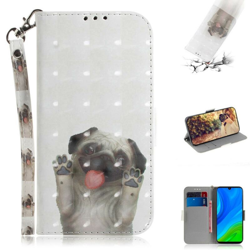 Flip Cover Huawei P Smart 2020 Med Snor Elsker My Dog Thong