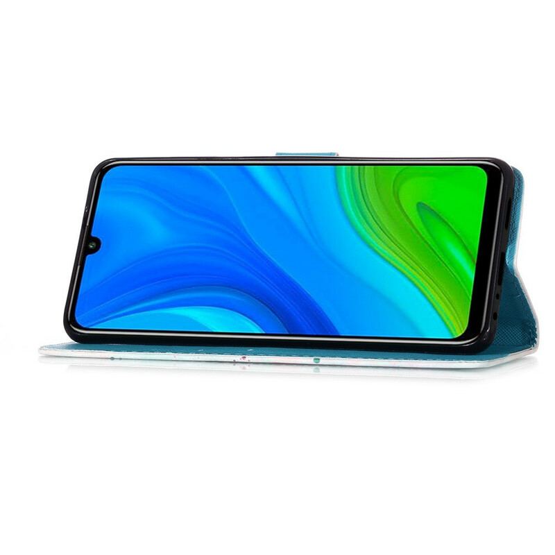 Flip Cover Huawei P Smart 2020 Med Snor Frøken Ugle Med Rem