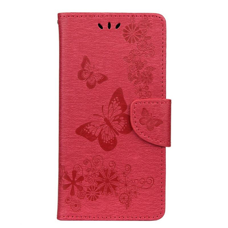 Flip Cover Huawei P Smart 2020 Med Snor Pragtfulde Stropsommerfugle