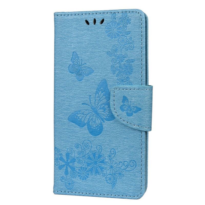 Flip Cover Huawei P Smart 2020 Med Snor Pragtfulde Stropsommerfugle