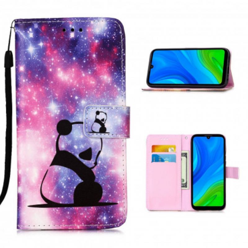 Læder Cover Huawei P Smart 2020 Med Snor Lanyard Panda Musings