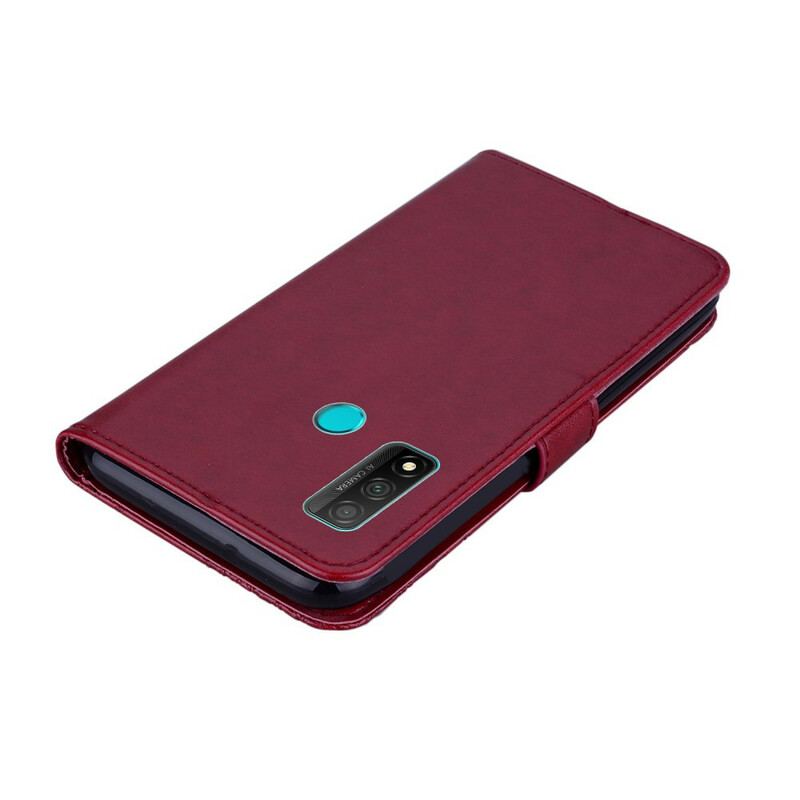 Læder Cover Huawei P Smart 2020 Ugle Mandala Og Charm