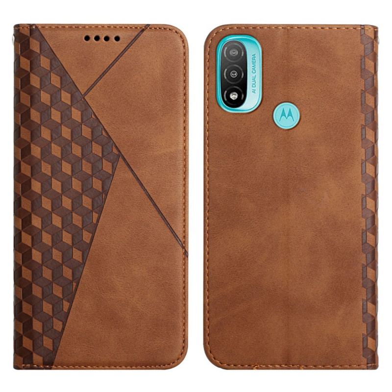 Cover Moto E40 / E30 / E20 Flip Cover Geo Lædereffekt