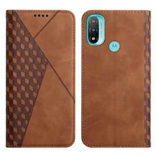 Cover Moto E40 / E30 / E20 Flip Cover Geo Lædereffekt