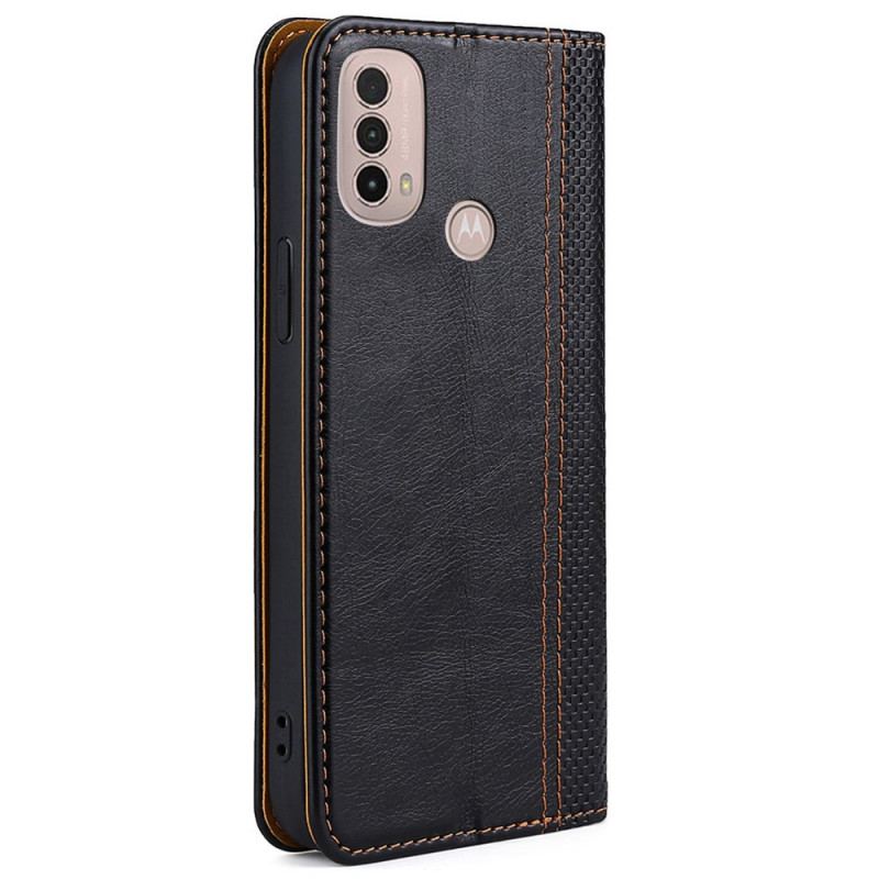 Cover Moto E40 / E30 / E20 Flip Cover Litchi Split Lædersøm