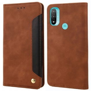 Cover Moto E40 / E30 / E20 Flip Cover Tofarvet Business Lædereffekt