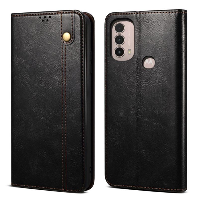 Cover Moto E40 / E30 / E20 Flip Cover Voksbehandlet Kunstlæder