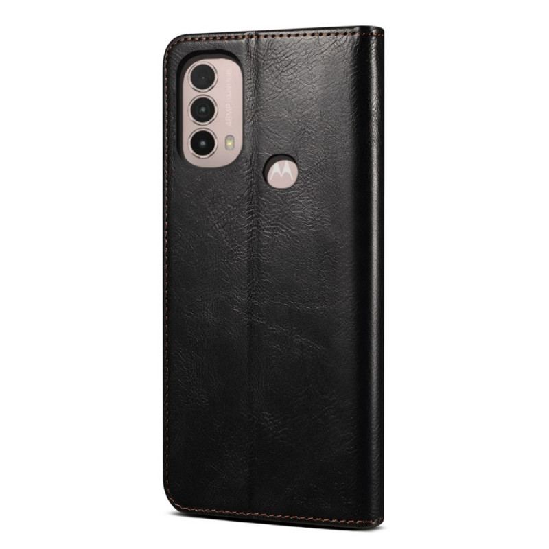 Cover Moto E40 / E30 / E20 Flip Cover Voksbehandlet Kunstlæder