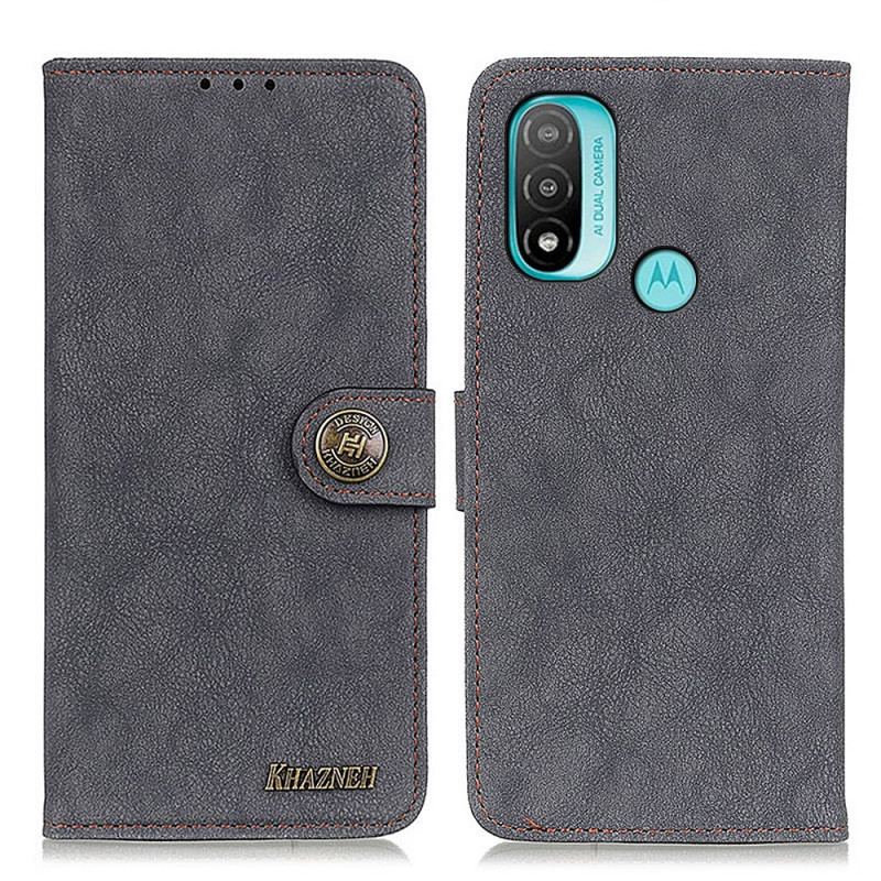 Flip Cover Moto E40 / E30 / E20 Khazneh Retro Split Læder