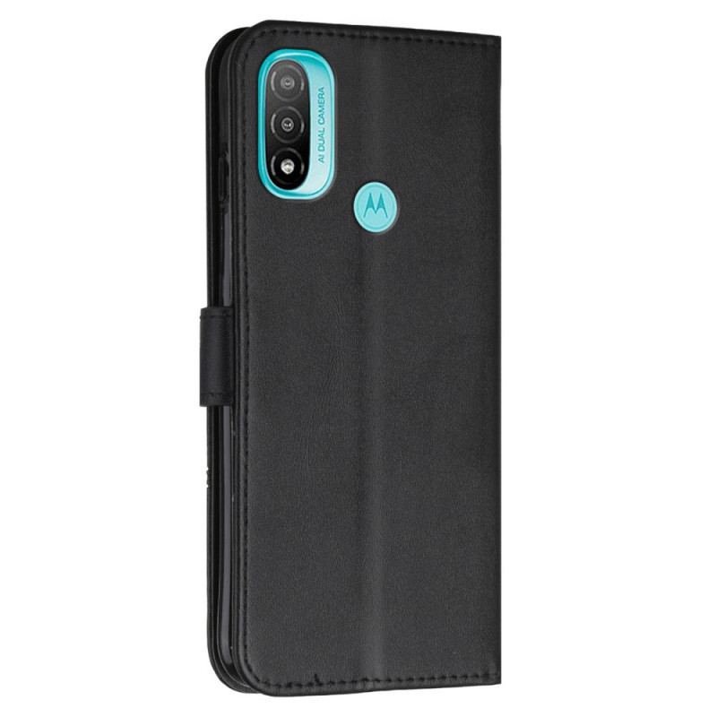 Flip Cover Moto E40 / E30 / E20 Med Snor Strappy Geo Lædereffekt