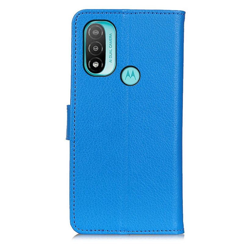 Flip Cover Moto E40 / E30 / E20 Traditionelt Litchi