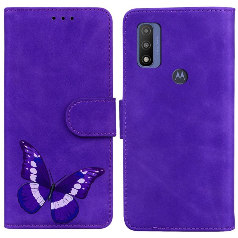 Læder Cover Moto E40 / E30 / E20 Skin-touch Butterfly