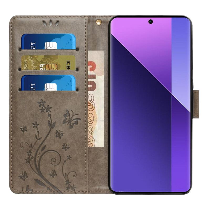 Flip Cover Xiaomi 14t Blomster Med Rem